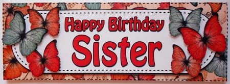 Large Dl Birthday Sister Butterflies 3D Decoupage by Eunice Roberts