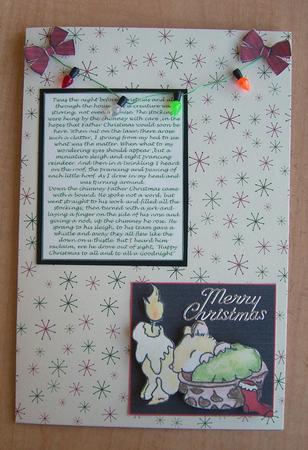 Christmas Mice Duo Fold Back 3 Panel Decoupage for Card by Eunice Roberts