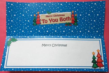 Xmas to You Both Trees Signpost Large Dl Insert by Eunice Roberts