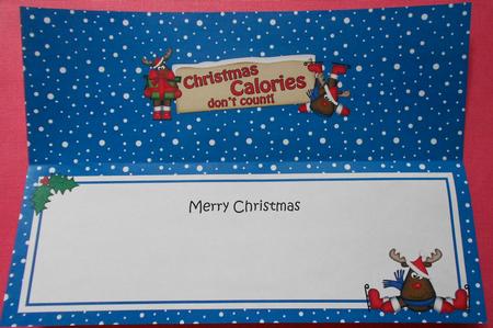 Xmas Rudolph Christmas Calories! Signpost Lge Dl Insert by Eunice Roberts