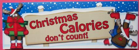 Xmas Rudolph Christmas Calories Signpost Lge Dl Decoupage by Eunice Roberts