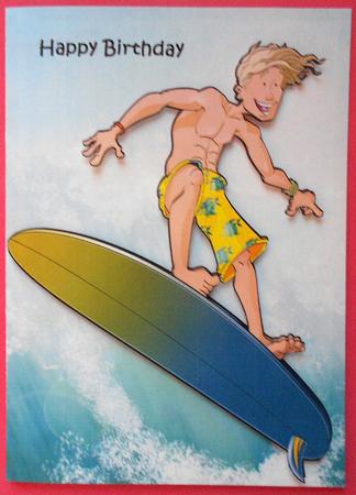 Surf Dude A4 by Eunice Roberts