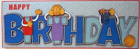 Basketball Birthday Large Dl by Eunice Roberts