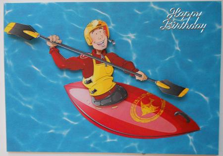 Canoe/kayak Dude (red) Decoupage Sheet by Eunice Roberts