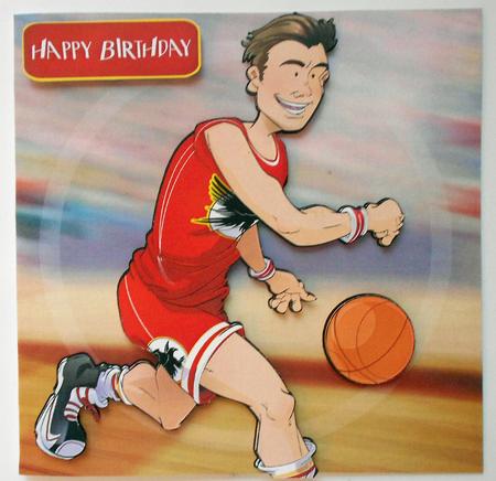 Basketball Dude 8x8 Quick Card by Eunice Roberts