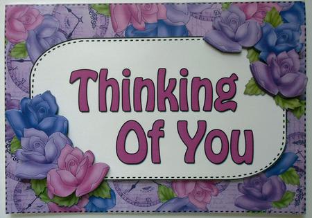 A4 Thinking of You Time for Roses Card Topper by Eunice Roberts
