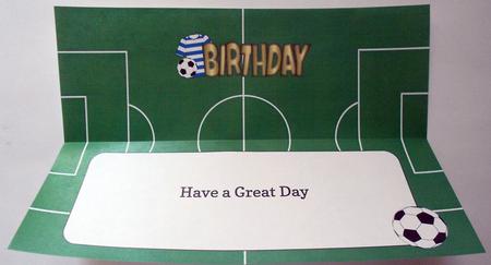 Blue & White Hoops Football Top Birthday Large Dl Insert by Eunice Roberts