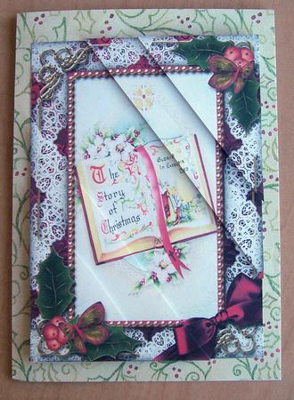 Christmas Book Holly 7x5inch Triangle Duo Corner Stacker by Eunice Roberts