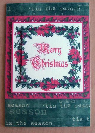 Christmas Poinsettias Topper or Card Front by Eunice Roberts