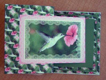 Two A6 Fold Back Cards - Hummingbird by Eunice Roberts