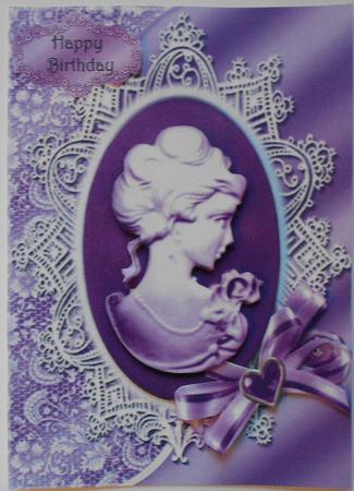 Beautiful Lilac Cameo in Fancy Silver Frame by Eunice Roberts