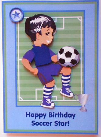 Soccer Star Birthday Boy Topper & Decoupage by Eunice Roberts