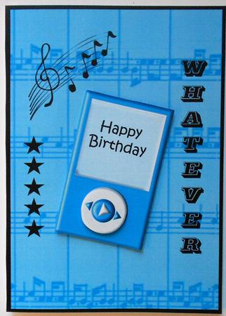 Whatever - Ipod Teen Card Front with Decoupage Blue by Eunice Roberts