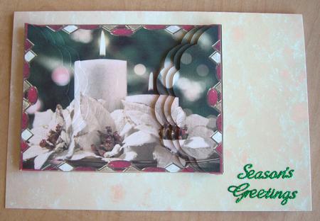 White Candles and Poinsettias with Scalloped Stackers by Eunice Roberts