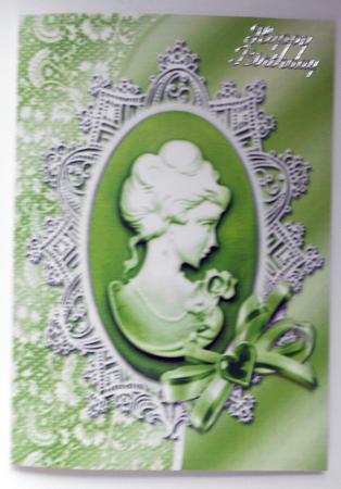 Beautiful Lime Green Cameo A4 by Eunice Roberts