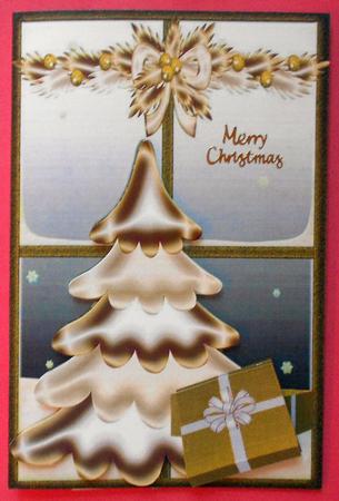 Gold Tree with Gold Window, Card & Insert by Eunice Roberts