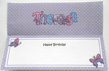 Large Dl Birthday Theresa Butterflies Insert by Eunice Roberts