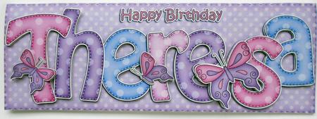 Large Dl Birthday Theresa Butterflies Card & Decoupage by Eunice Roberts