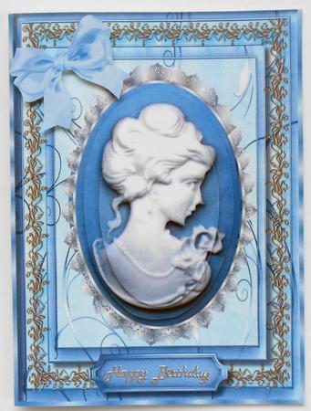 Lovely Cameo in Blue and Lace  by Eunice Roberts
