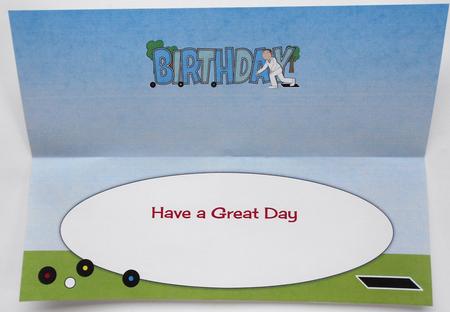 Crown Green Bowling Birthday Large Dl Insert by Eunice Roberts