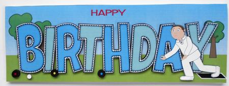 Crown Green Bowling Birthday Large Dl by Eunice Roberts
