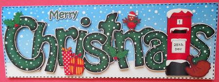 Large Dl Christmas Postbox Quick Card 3D Decoupage by Eunice Roberts