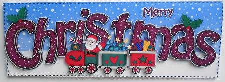 Large Dl Christmas Santa's Train Quick Card 3D Decoupage by Eunice Roberts