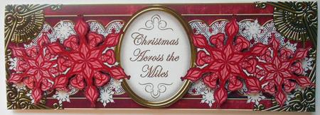 Red Flakes Across the Miles Xl Dl Decoupage Topper by Eunice Roberts