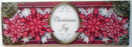 Red Flakes Christmas Joy Xl Dl Decoupage Topper by Eunice Roberts
