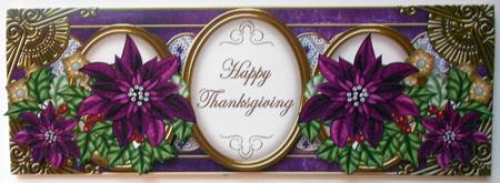 Dpurple Poinsettia Happy Thanksgiving Large Dl Topper by Eunice Roberts