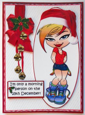 Teen Diva Love Christmas Quick Card by Eunice Roberts