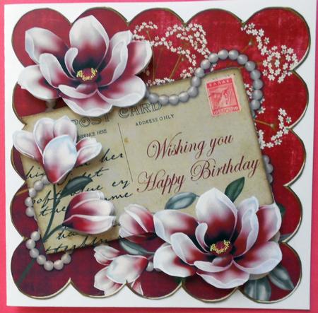 Red Magnolia Happy Birthday 6in Step by Step by Eunice Roberts