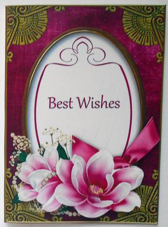 Cerise Magnolia Best Wishes Oval 7x5in Step by Step by Eunice Roberts