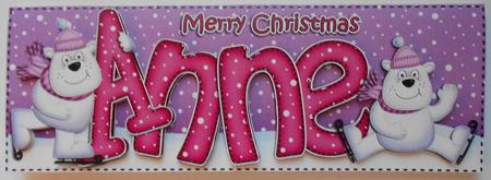 Xmas Anne Polar Bears Large Dl & 3D Decoupage by Eunice Roberts