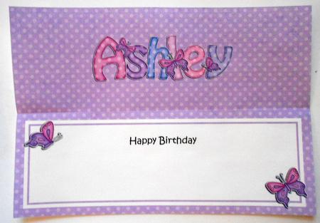 Large Dl Birthday Ashley Butterflies Insert by Eunice Roberts
