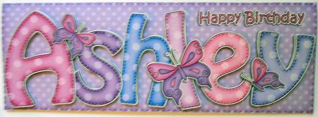 Large Dl Birthday Ashley Butterflies Card & Decoupage by Eunice Roberts