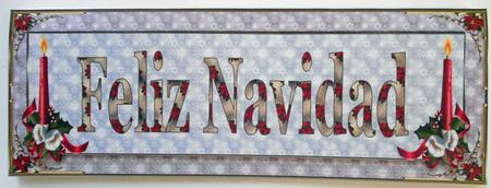 Feliz Navidad Large Dl Card Front by Eunice Roberts