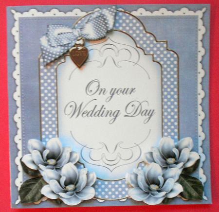 Silver Magnolia Wedding Day Fancy 7in Decoupage Topper by Eunice Roberts