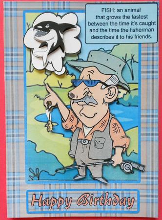 Big Fish Card - Fathers Day, Birthday,any Occasion by Eunice Roberts