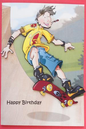 Skater Dude Yellow A4 by Eunice Roberts