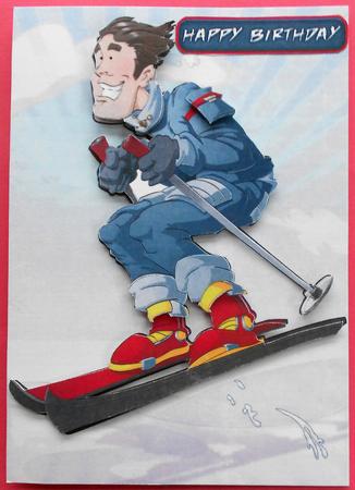 Skier Dude Blue by Eunice Roberts