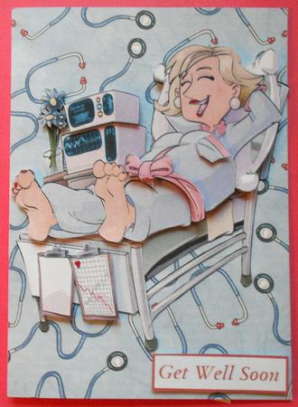 Get Well Soon Dudess (blond Hair) Decoupage Sheet by Eunice Roberts