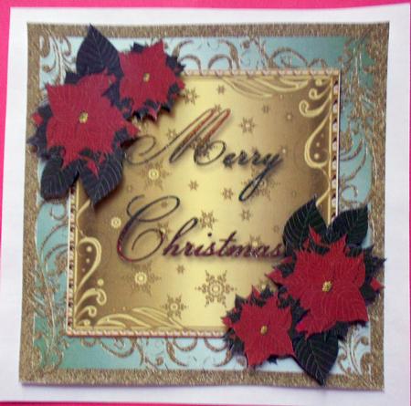 Poinsettia & Swirls Christmas Topper 8 by Eunice Roberts