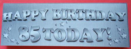 Large Dl 85th Birthday Quick Cut and Fold Card by Eunice Roberts
