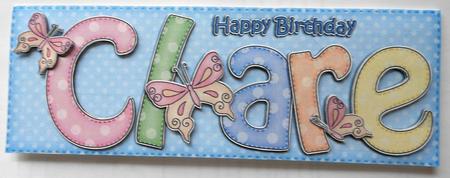 Large Dl Birthday Clare Butterflies Card & 3D Decoupage by Eunice Roberts