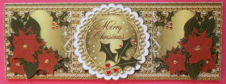 Merry Christmas Dl Topper with Poinsettias by Eunice Roberts
