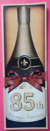 Large Dl 85th Champers in a Box Quick Card 3D Decoupage by Eunice Roberts