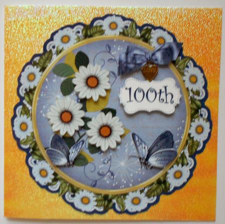 Classic Daisy 100th 8in Doily Decoupage Topper by Eunice Roberts