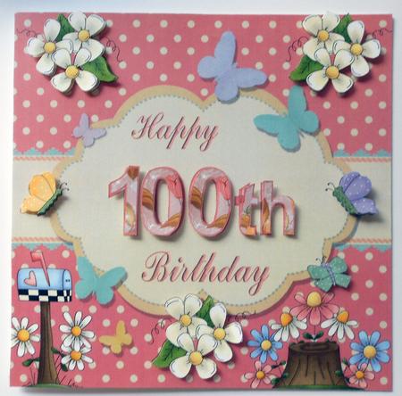 Happy 100th Birthday Butterfly Topper by Eunice Roberts