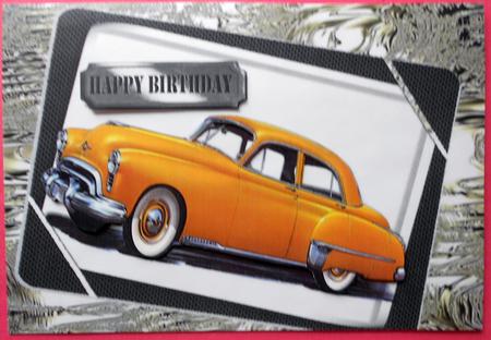 1949 Yellow Oldsmobile Vintage Car in Frame A4 by Eunice Roberts